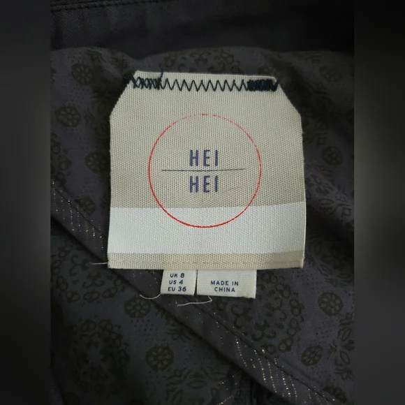 HEI HEI | Anthro | Delaine Cute Gray Gingham Blazer (SIZE 4) - Picture 8 of 16